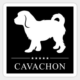 Cavachon Dog White Silhouette Magnet